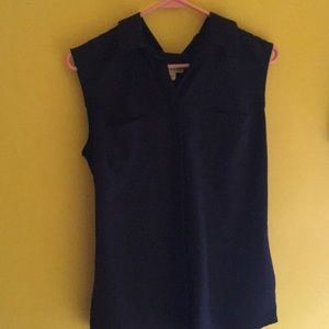 Merona Black Sleeveless Dress Shirt